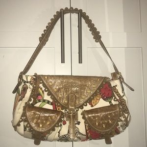 New Roberto Cavalli Freedom Purse w/Gold Grommets